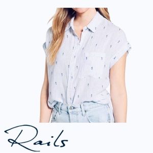 Rails Whitney Flocked Seahorses Short Sleeve Shirt.  NWOT.
